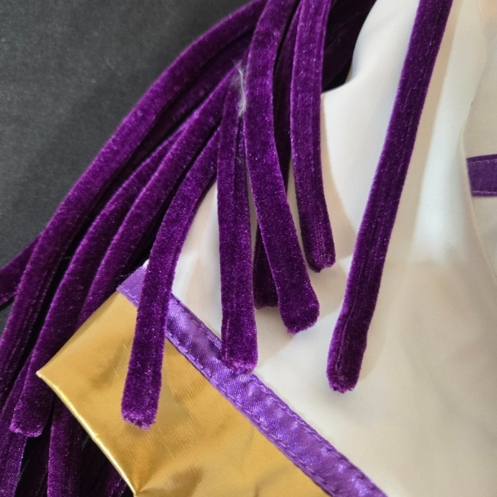 Cos Monde Cosplay Emperor Jacket Women's Large Purple Velvet Sash Epaulets - Picture 8 of 16